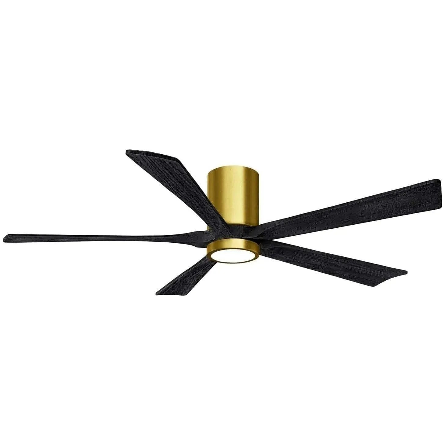 Matthews Fan Company - Irene 5 Hugger Ceiling Fan with Light Kit - IR5HLK-BRBR-BK-60 | Montreal Lighting & Hardware