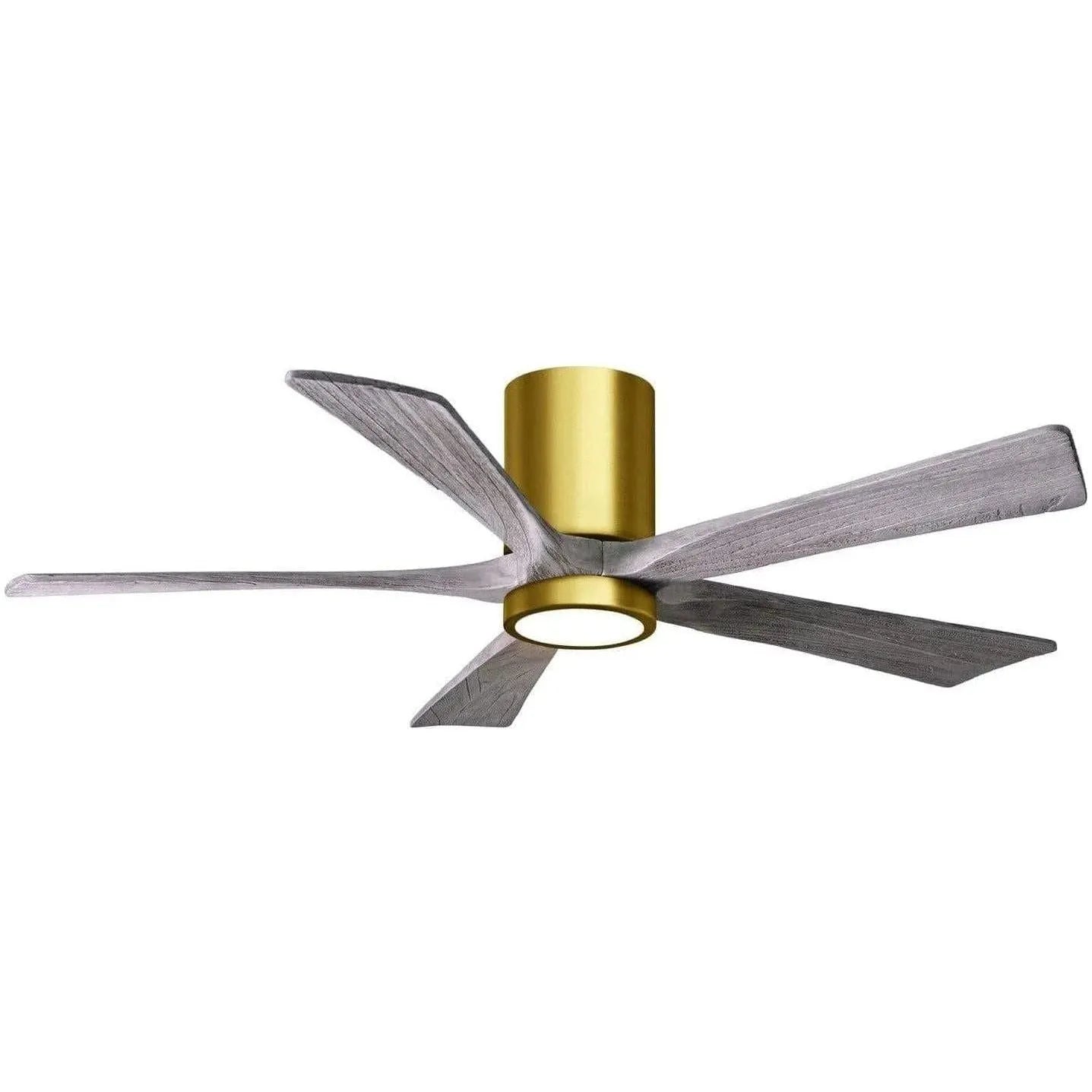 Matthews Fan Company - Irene 5 Hugger Ceiling Fan with Light Kit - IR5HLK-BRBR-BW-52 | Montreal Lighting & Hardware