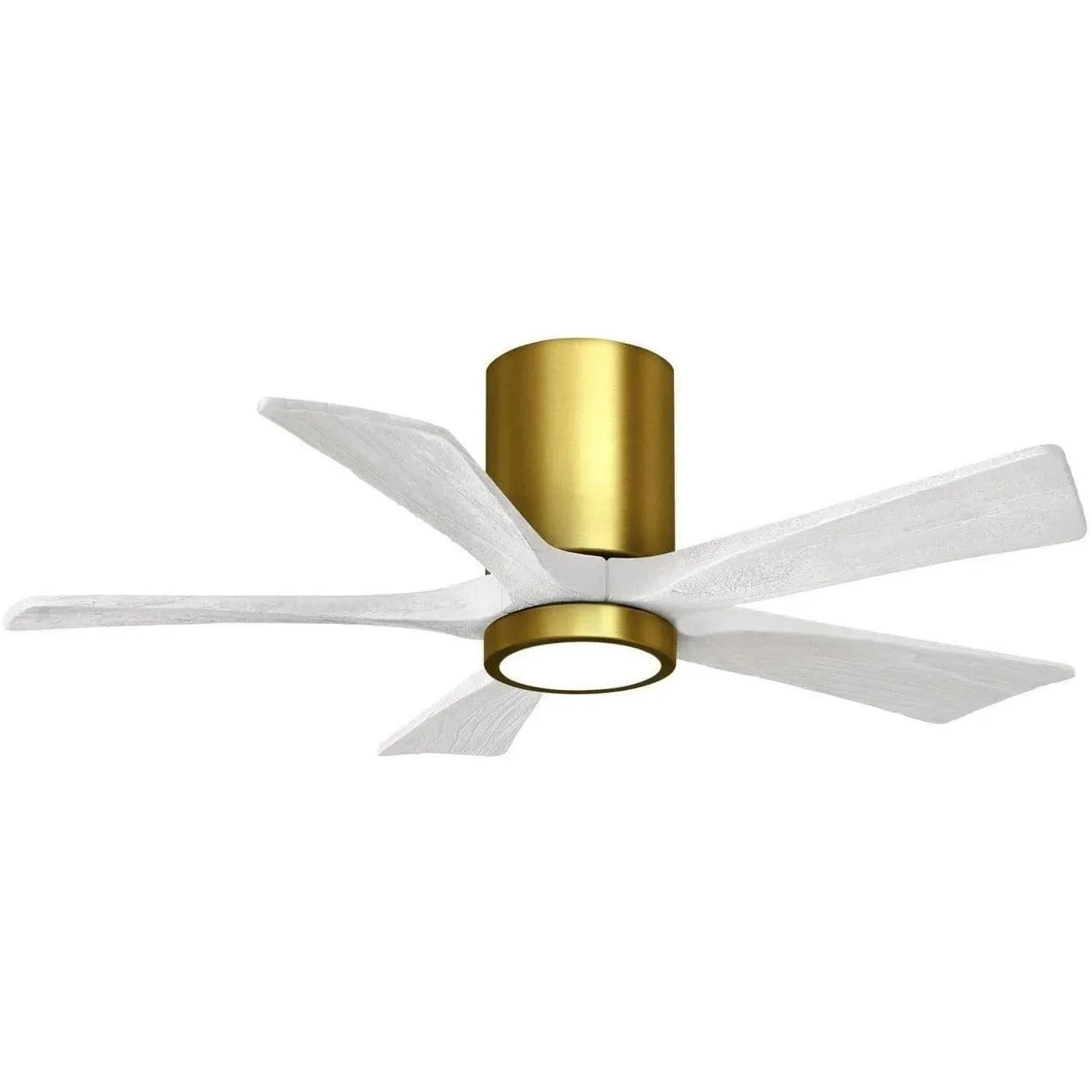 Matthews Fan Company - Irene 5 Hugger Ceiling Fan with Light Kit - IR5HLK-BRBR-MWH-42 | Montreal Lighting & Hardware