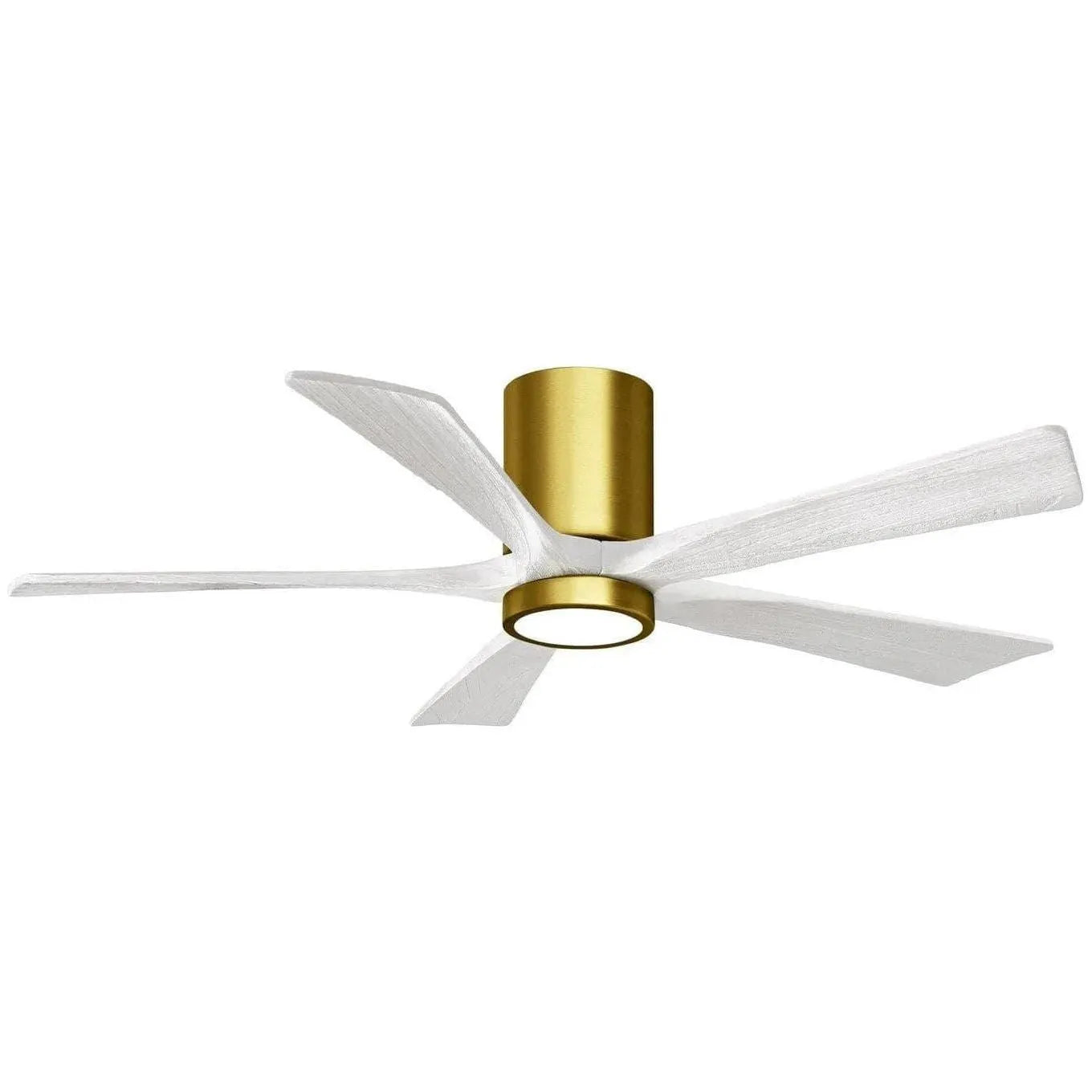 Matthews Fan Company - Irene 5 Hugger Ceiling Fan with Light Kit - IR5HLK-BRBR-MWH-52 | Montreal Lighting & Hardware
