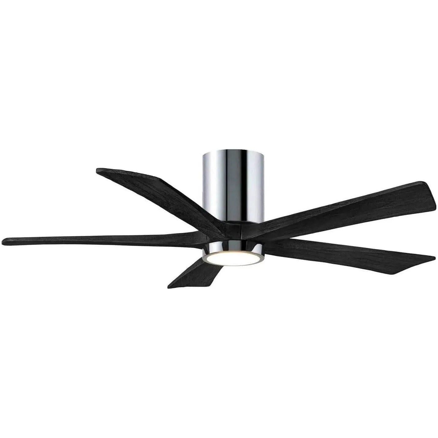 Matthews Fan Company - Irene 5 Hugger Ceiling Fan with Light Kit - IR5HLK-CR-BK-52 | Montreal Lighting & Hardware