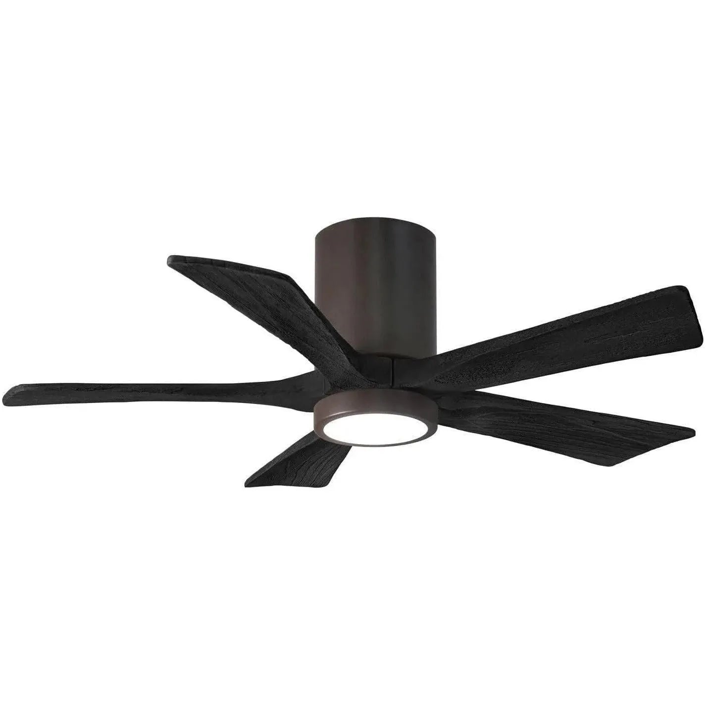 Matthews Fan Company - Irene 5 Hugger Ceiling Fan with Light Kit - IR5HLK-TB-BK-42 | Montreal Lighting & Hardware
