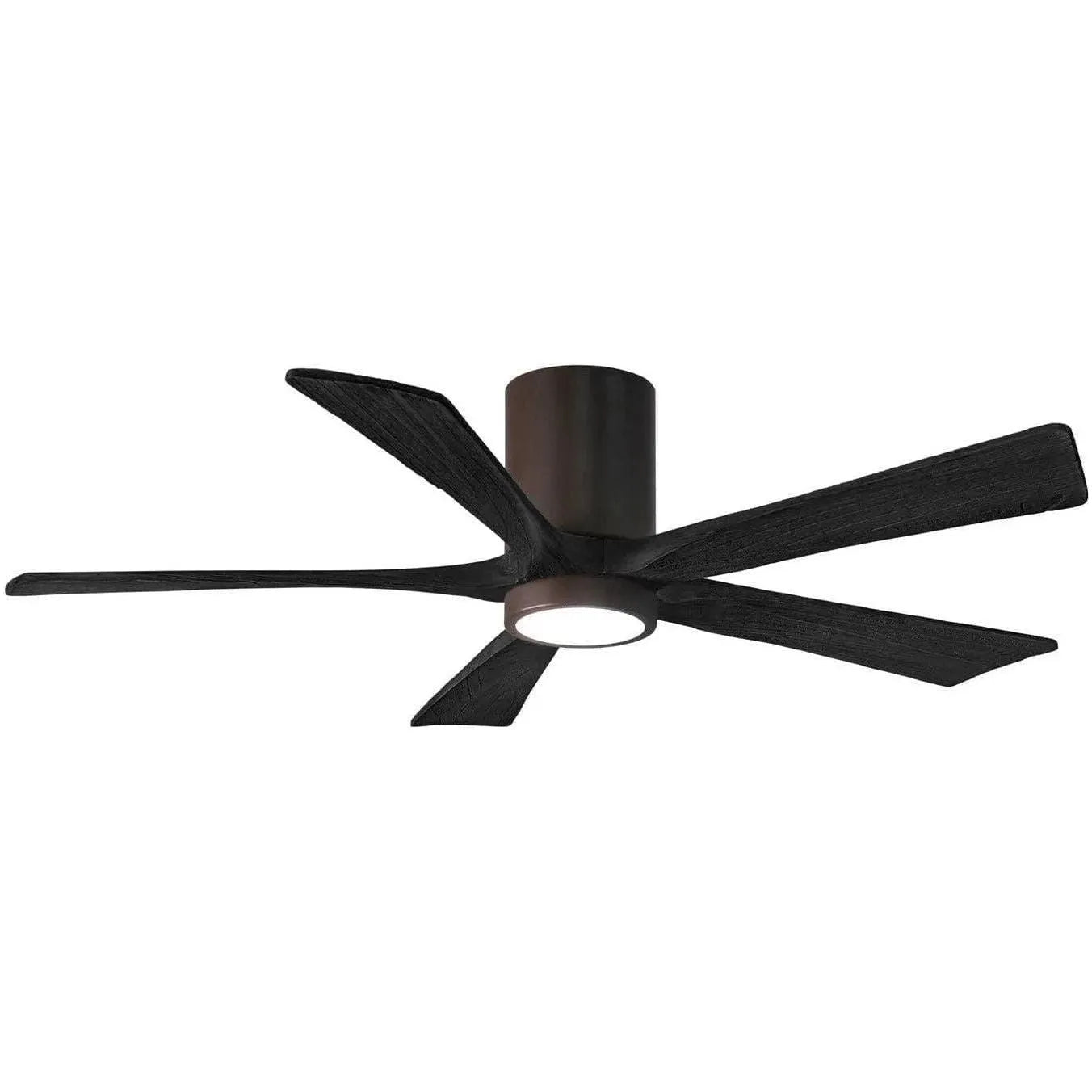 Matthews Fan Company - Irene 5 Hugger Ceiling Fan with Light Kit - IR5HLK-TB-BK-52 | Montreal Lighting & Hardware