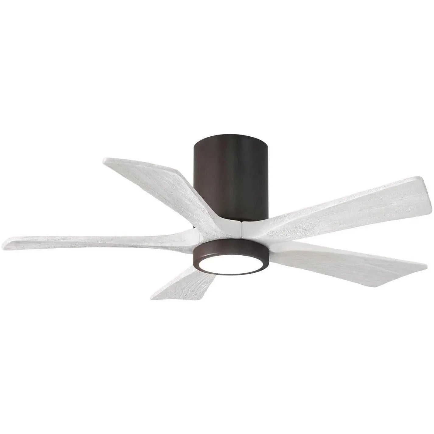Matthews Fan Company - Irene 5 Hugger Ceiling Fan with Light Kit - IR5HLK-TB-MWH-42 | Montreal Lighting & Hardware
