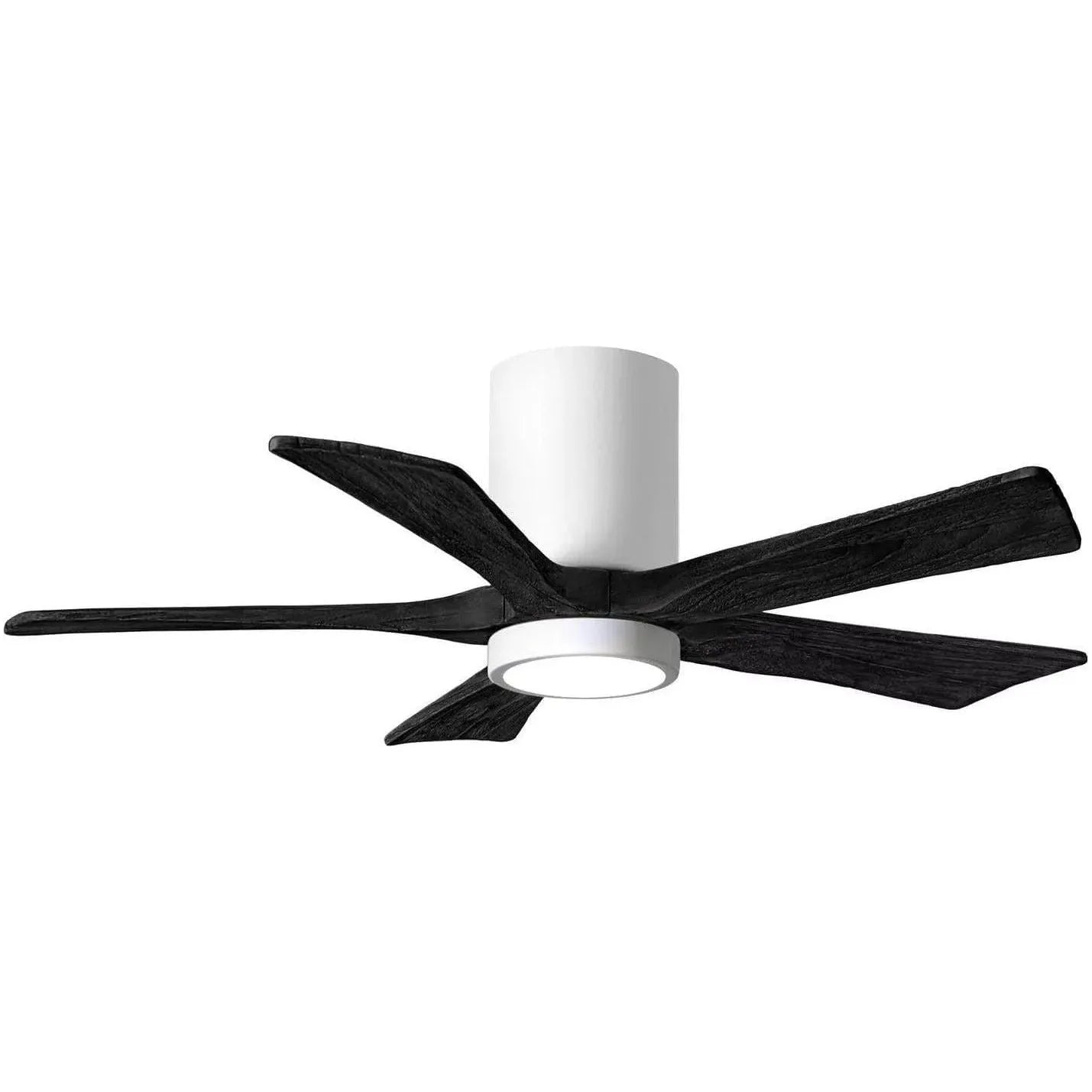 Matthews Fan Company - Irene 5 Hugger Ceiling Fan with Light Kit - IR5HLK-WH-BK-42 | Montreal Lighting & Hardware