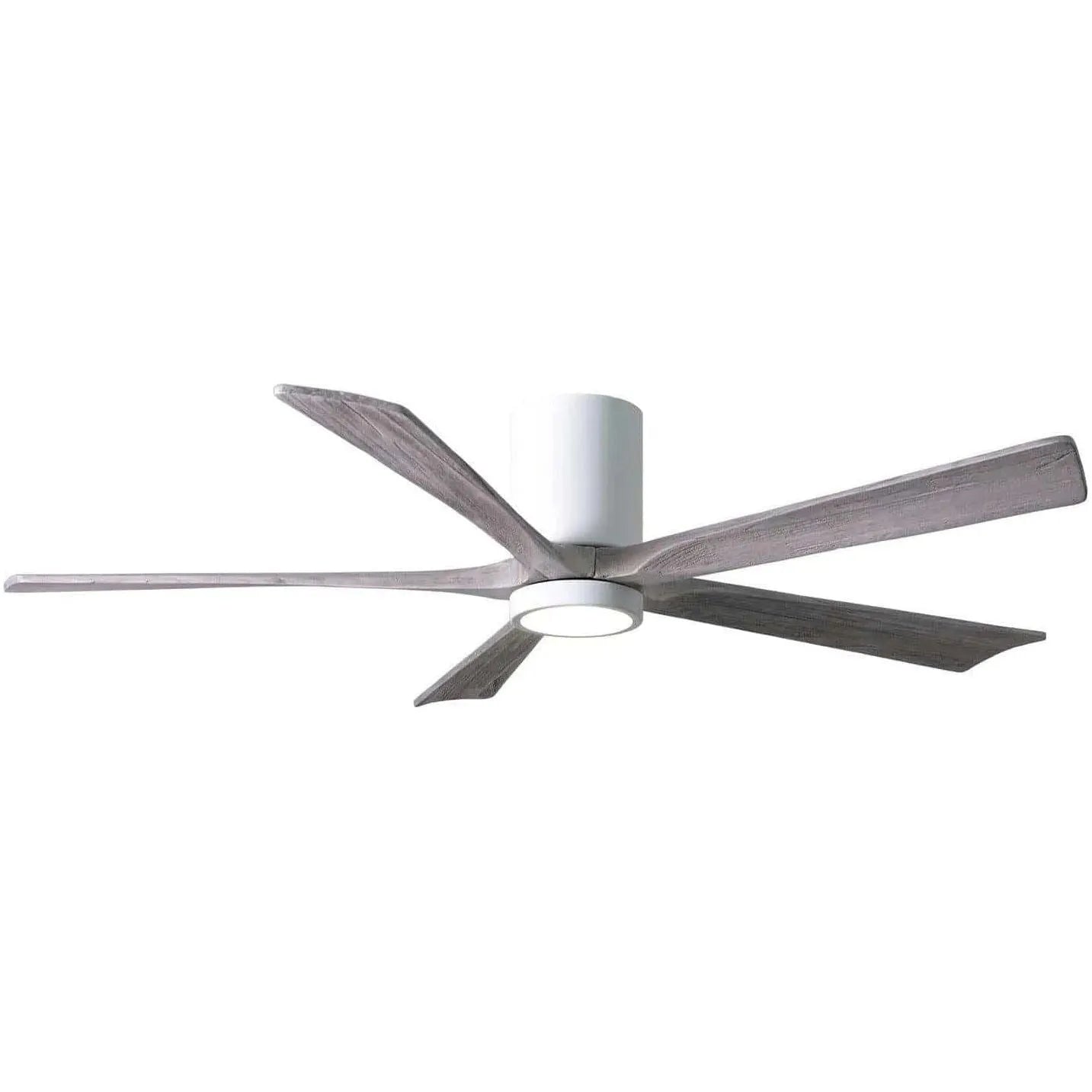 Matthews Fan Company - Irene 5 Hugger Ceiling Fan with Light Kit - IR5HLK-WH-BW-60 | Montreal Lighting & Hardware