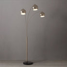 Lampe sur pied arquée à 3 lumières Nova of California 2310800SN Original 1962, finition nickel satiné/noir