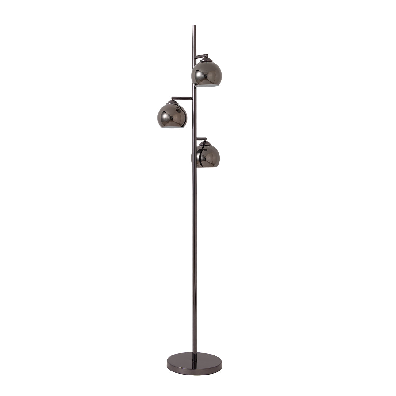 Lampe sur pied à trois lumières Nova of California 1610800BN Triplet en acier nickelé noir