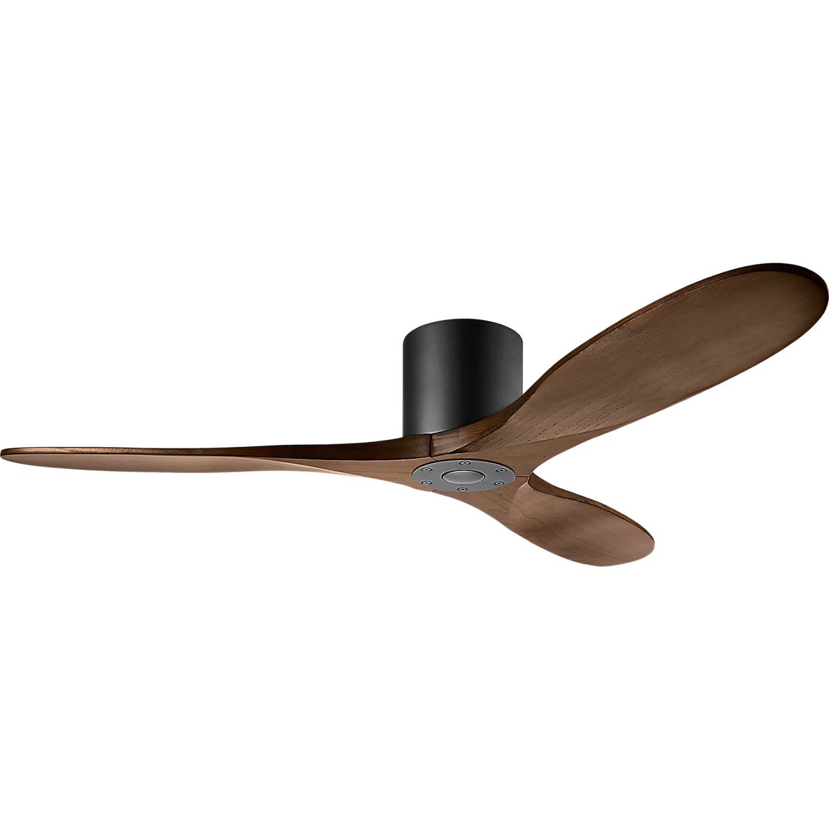 Confort visuel Ventilateur  Collection 3MAVHSM52MBK Maverick Smart 52" Hugger Ceiling Ventilateur  en noir mat avec lames en noyer foncé