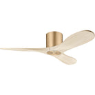 Confort visuel Ventilateur  Collection 3MAVHSM44BBSWWO Plafond Maverick Smart 44" Hugger Ventilateur  en laiton bruni avec lames en chêne blanc lavé