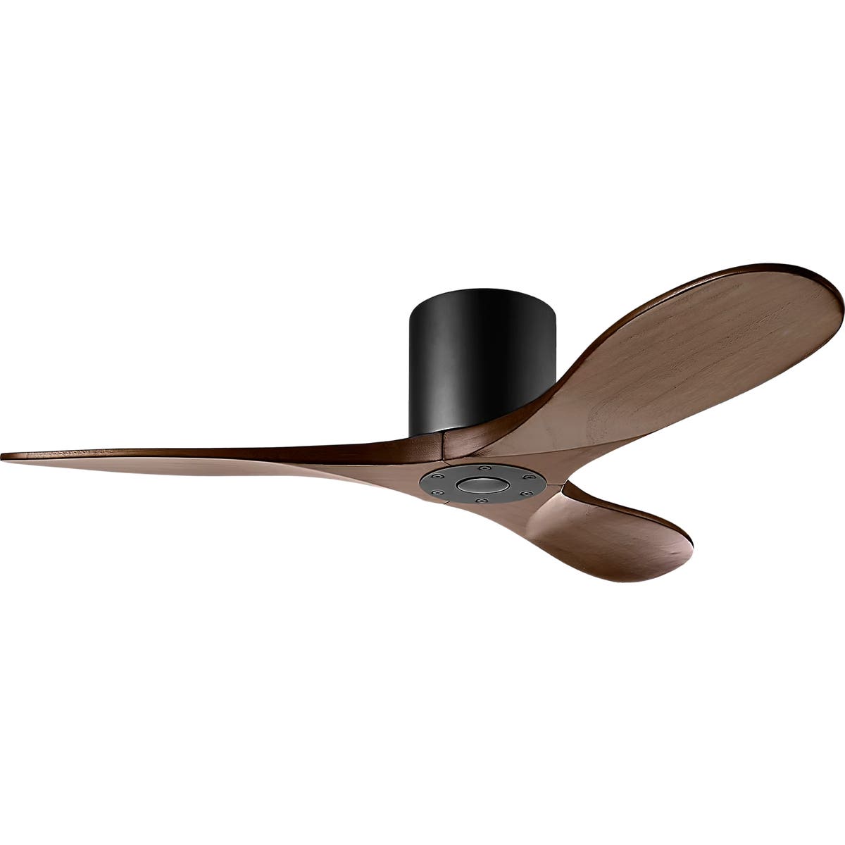 Confort visuel Ventilateur  Collection 3MAVHSM44MBK Maverick Smart 44" Hugger Ceiling Ventilateur  en noir mat avec lames en noyer foncé