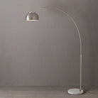 Nova of California 2113822SN Float 1-Light Arc Lamp in Satin Nickel / White