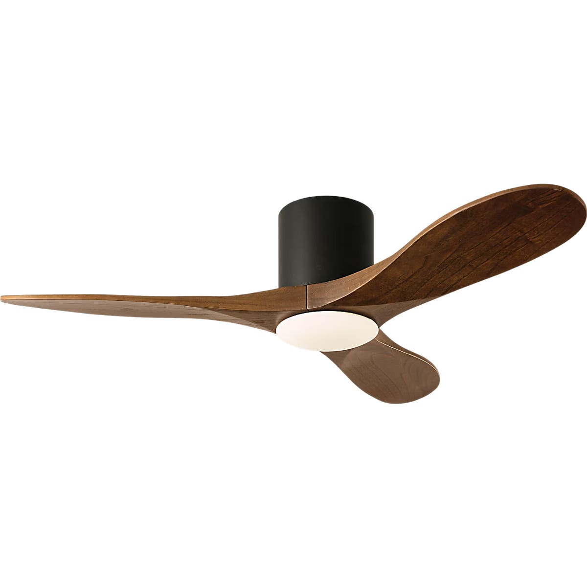 Confort visuel Ventilateur  Collection 3MAVHSM44MBKD Maverick Smart 44" Hugger LED Ceiling Ventilateur  en noir mat avec lames en noyer foncé