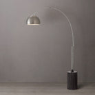 Lampe à arc demi-dôme Tambo de Nova of California 2113834SN en nickel satiné/chêne noir