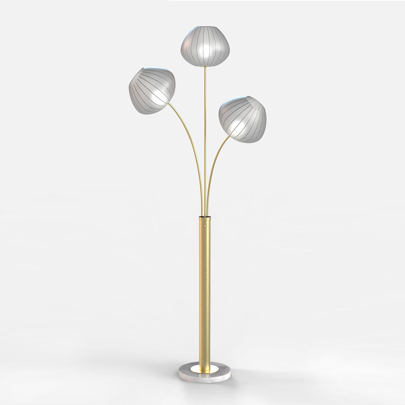 Lampadaire à 3 lumières Bloom 2010799WB de Nova of California, finition laiton vieilli