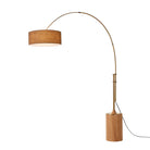 Lampe à arc Nova of California 2110839BU Tambo Stretch à une lumière, finition laiton vieilli et frêne naturel
