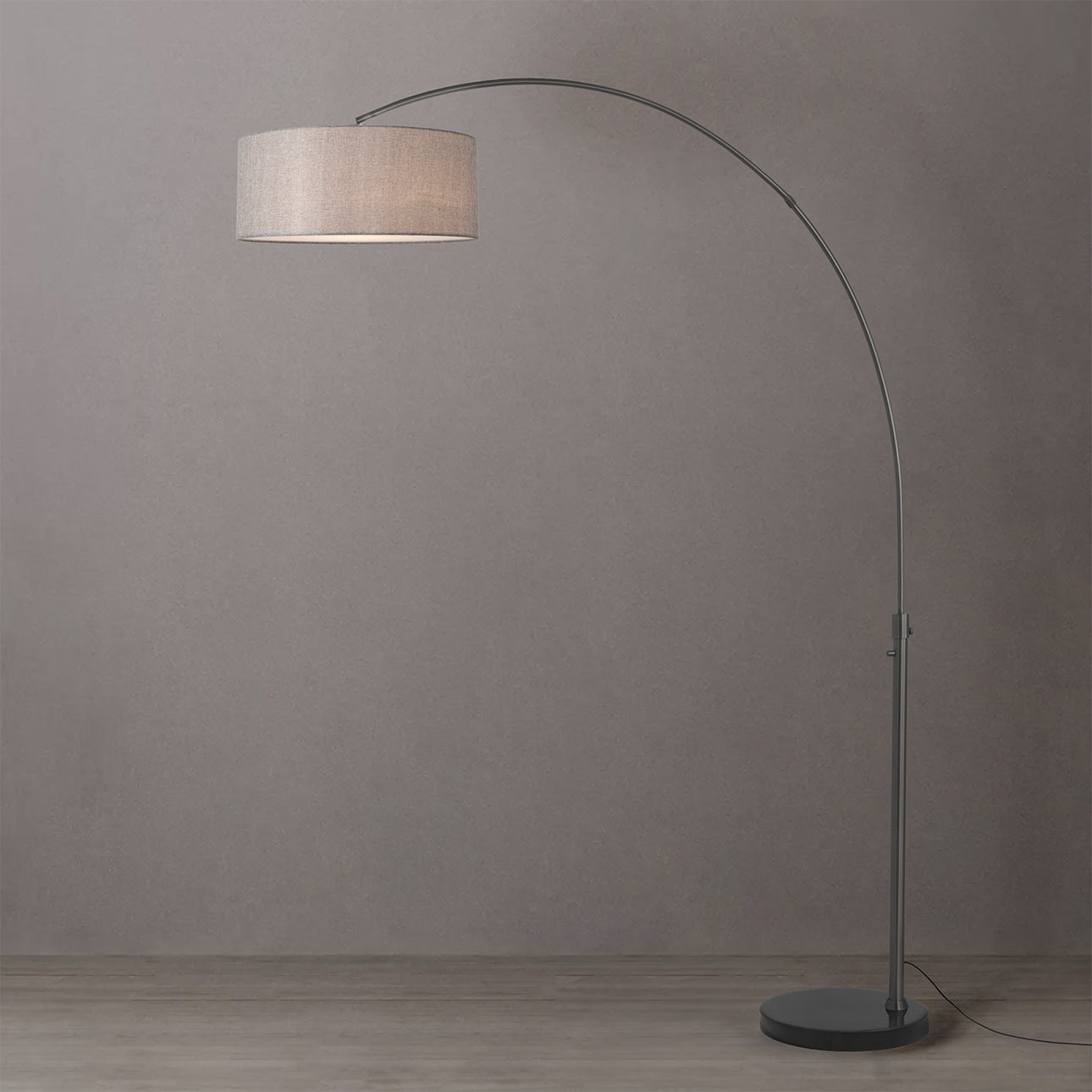 Nova of California 2110820CG Float 1-Light Arc Lamp in Black Nickel / Black