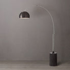 Lampe à arc demi-dôme Tambo de Nova of California 2113834BN en nickel satiné/chêne noir