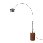 Lampe à arc demi-dôme Tambo de Nova of California 2113833SN, finition nickel satiné/noyer foncé