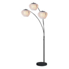 Lampadaire arqué à 3 lumières Bloom de Nova of California (réf. 2310799BN), finition nickel noir / noir