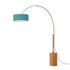 Lampe à arc Nova of California 2110839BL Tambo Stretch à une lumière, finition laiton vieilli et frêne naturel