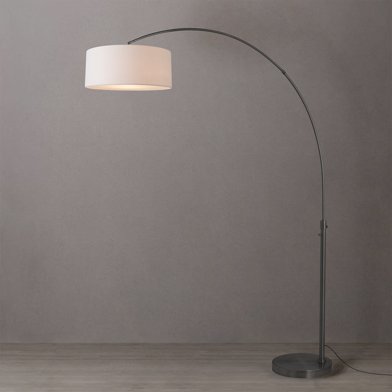 Nova of California 2110826WH Float 1-Light Arc Lamp in Black Nickel