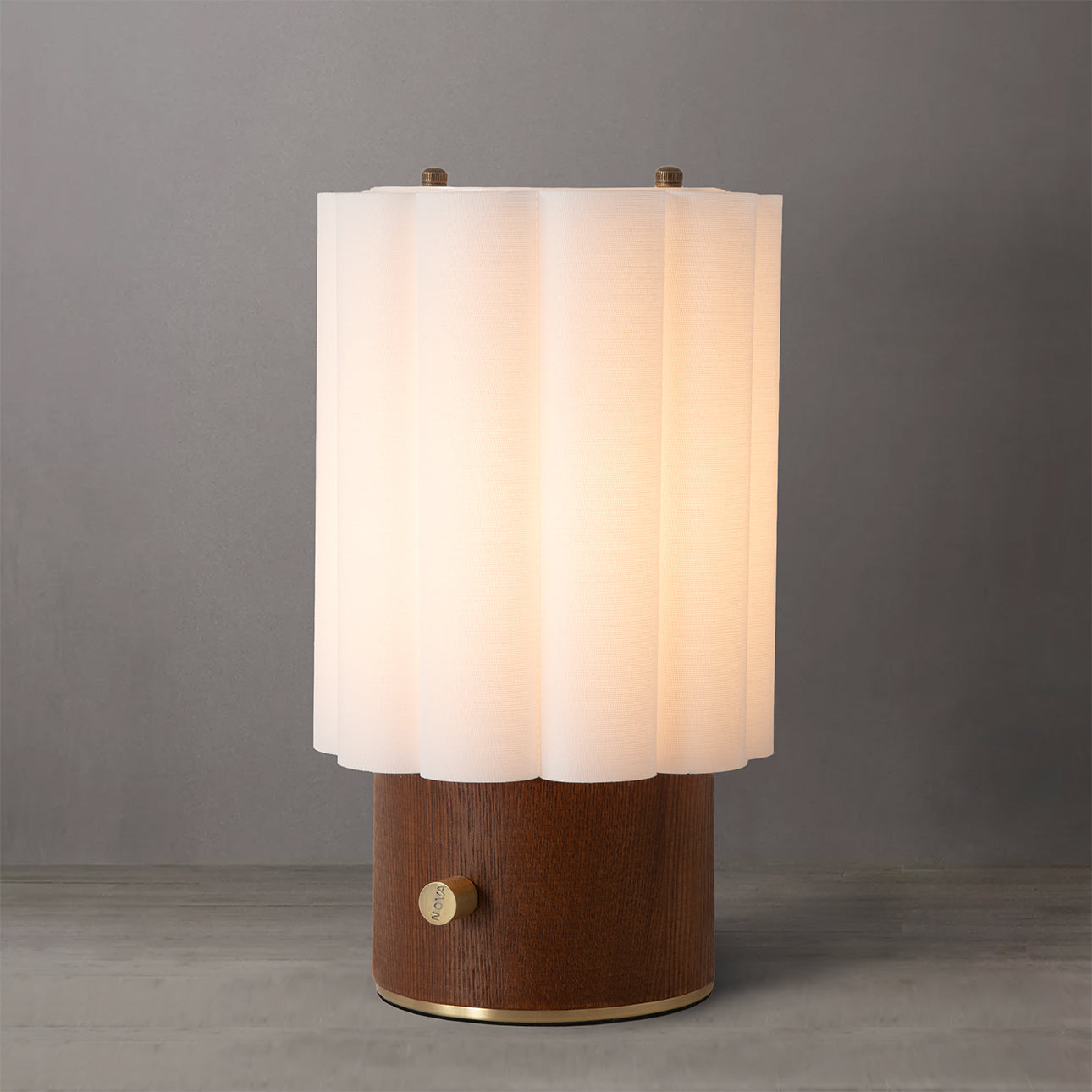 Nova of California 1111802WB Scalloped Accent Table Lamp in Walnut