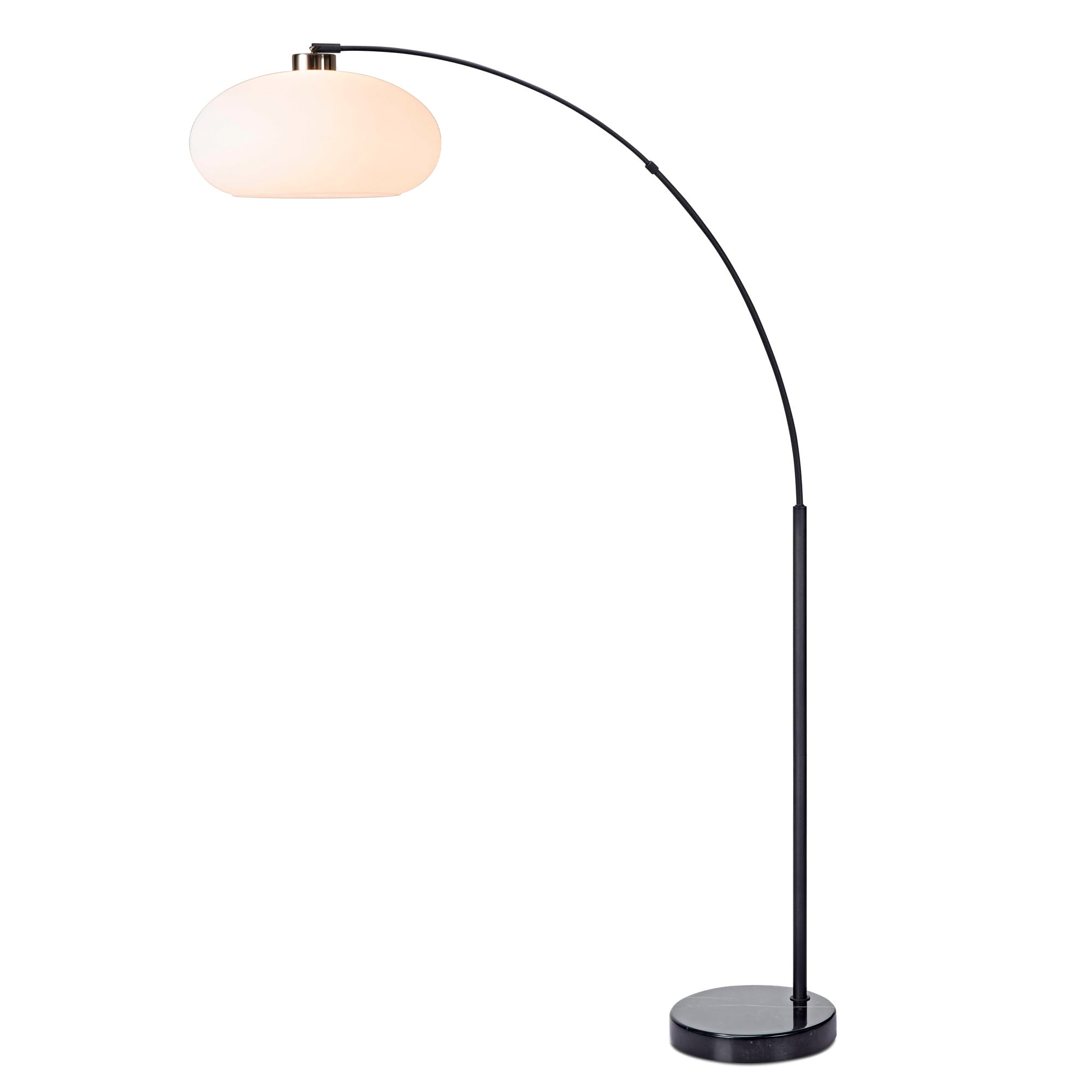 Lampe arc Simple Morelli de Nova of California 2012202WB en laiton vieilli et noir mat / noir
