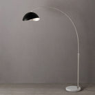 Nova of California 2114822MS Luna Bella 1-Light Arc Lamp in Satin Nickel / White