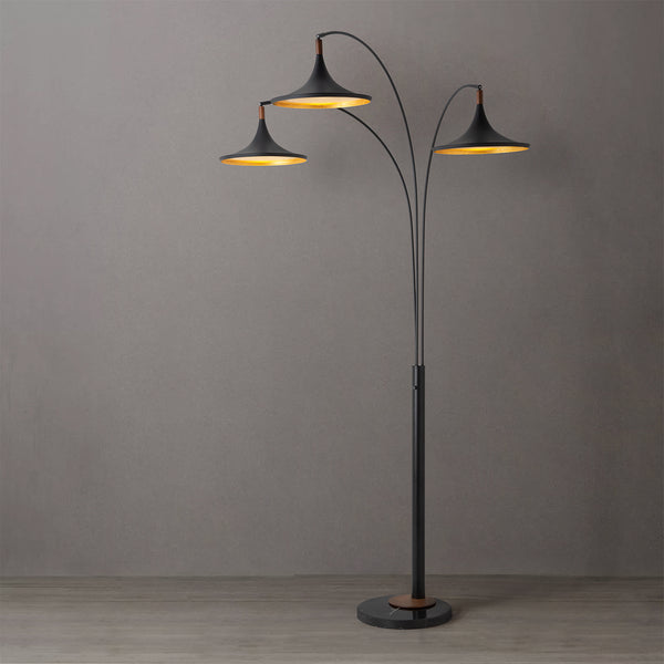 Lampadaire arqué à 3 lumières Lodi