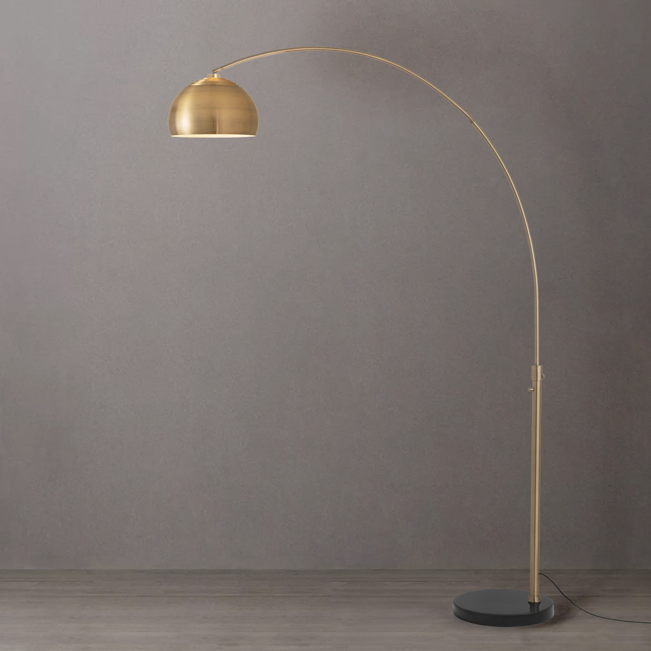 Nova of California 2113818WB Float 1-Light Arc Lamp in Weathered Brass / Black