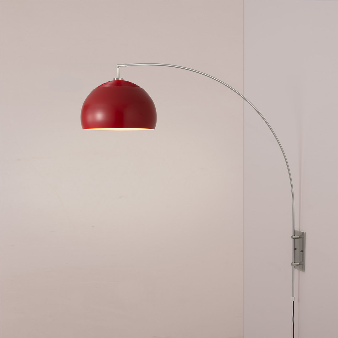 Nova of California 2113837CR Half Dome Wall Mounted Arc Lamp in Satin Nickel