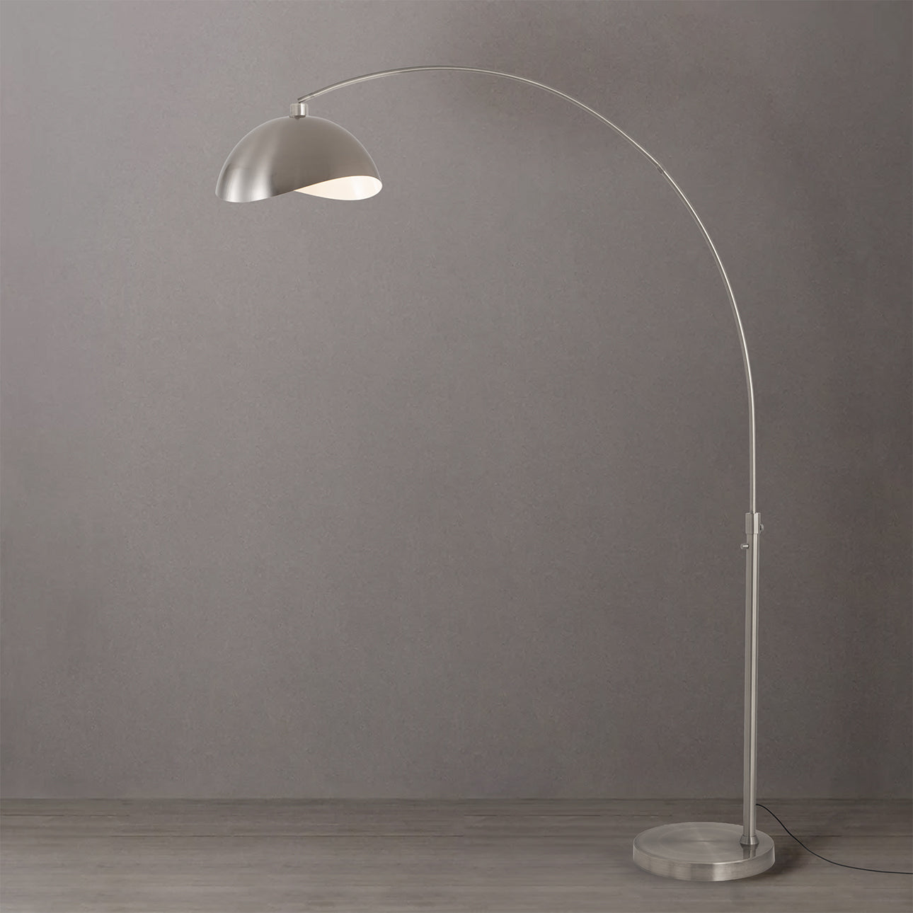 Nova of California 2114825SN Luna Bella 1-Light Arc Lamp in Satin Nickel