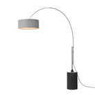 Lampe à arc Nova of California 2110834CG Tambo Stretch à une lumière, finition nickel satiné/chêne noir
