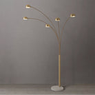 Lampe sur pied arquée à 5 lumières Nova of California 4035WB Original 1961 en forme de champignon, finition laiton vieilli et blanc.