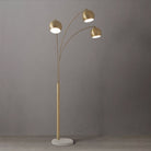 Lampe sur pied arquée à trois lumières Nova of California 2310800WB Original 1962 Triplet en laiton vieilli/noir