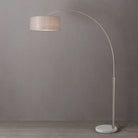 Nova of California 2110822CG Float 1-Light Arc Lamp in Satin Nickel / White