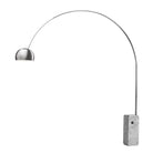 Lampadaire LED arqué emblématique Nova of California 2111805SN en nickel brossé/blanc
