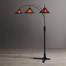 Lampe sur pied arquée à 3 lumières Nova of California 4212BZ Original Natural Mica, coloris Espresso/Bronze/Marron foncé