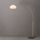 Lampe arc Simple Morelli de Nova of California 2115819SN en nickel satiné/noir
