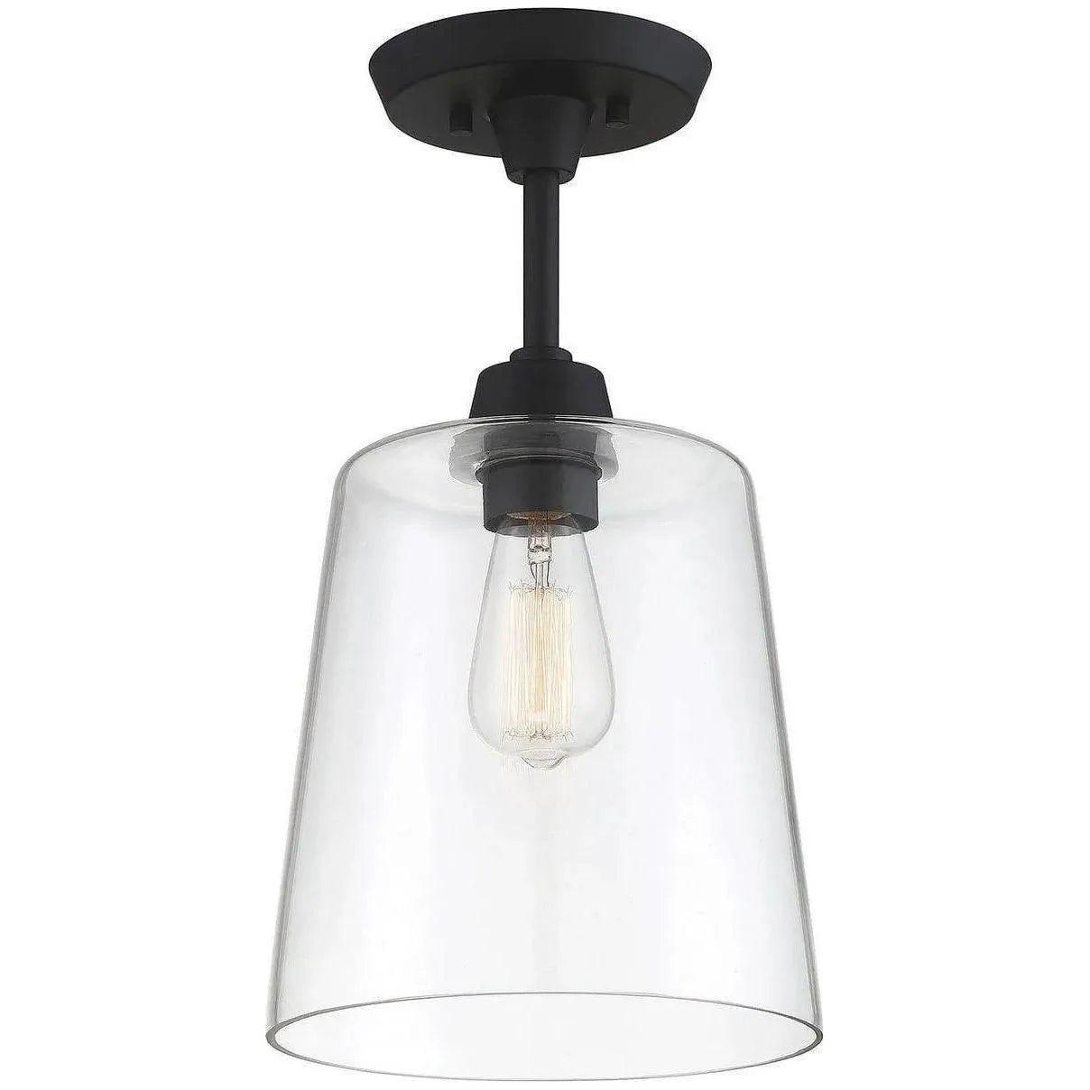 Meridian Lite Trends - Meridian One Light Semi Flush Mount - M60010MBK | Montreal Lighting & Hardware