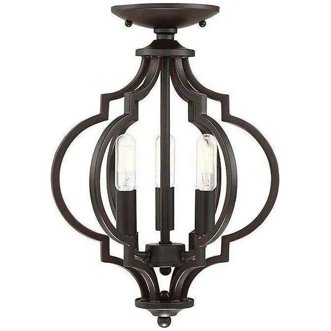 Meridian Lite Trends - Meridian Three Light Semi Flush Mount - M60055ORB | Montreal Lighting & Hardware
