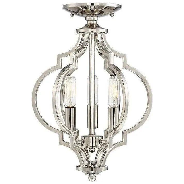 Meridian Lite Trends - Meridian Three Light Semi Flush Mount - M60055PN | Montreal Lighting & Hardware