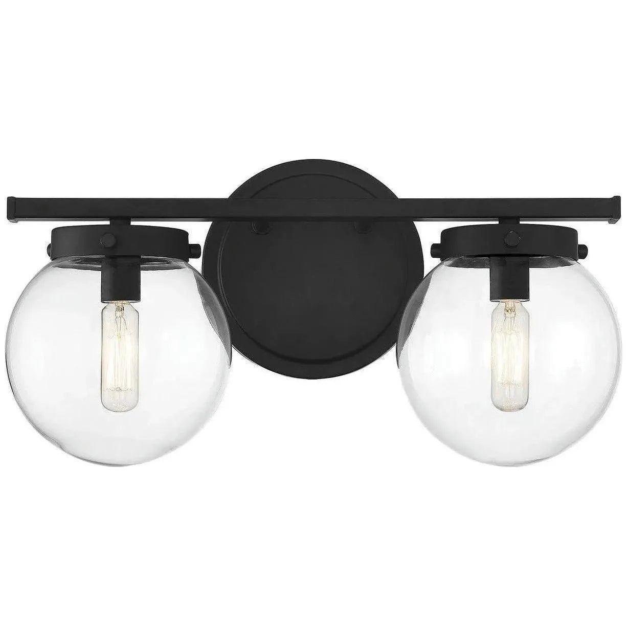 Meridian Lite Trends - Meridian Two Light Bath Bar - M80046MBK | Montreal Lighting & Hardware