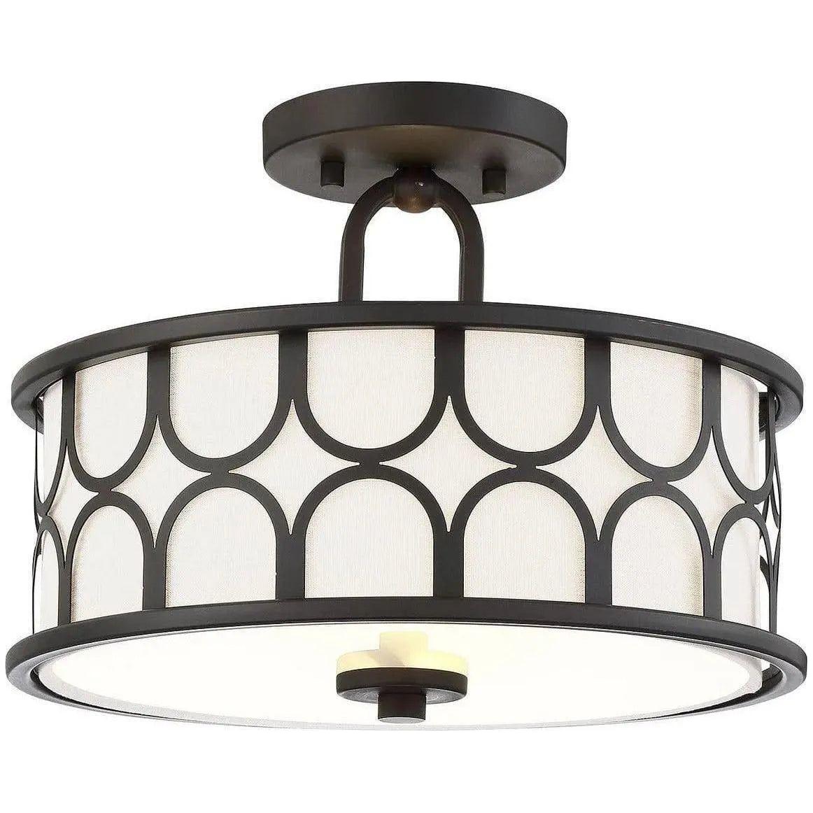 Meridian Lite Trends - Meridian Two Light Semi Flush Mount - M60015NB | Montreal Lighting & Hardware