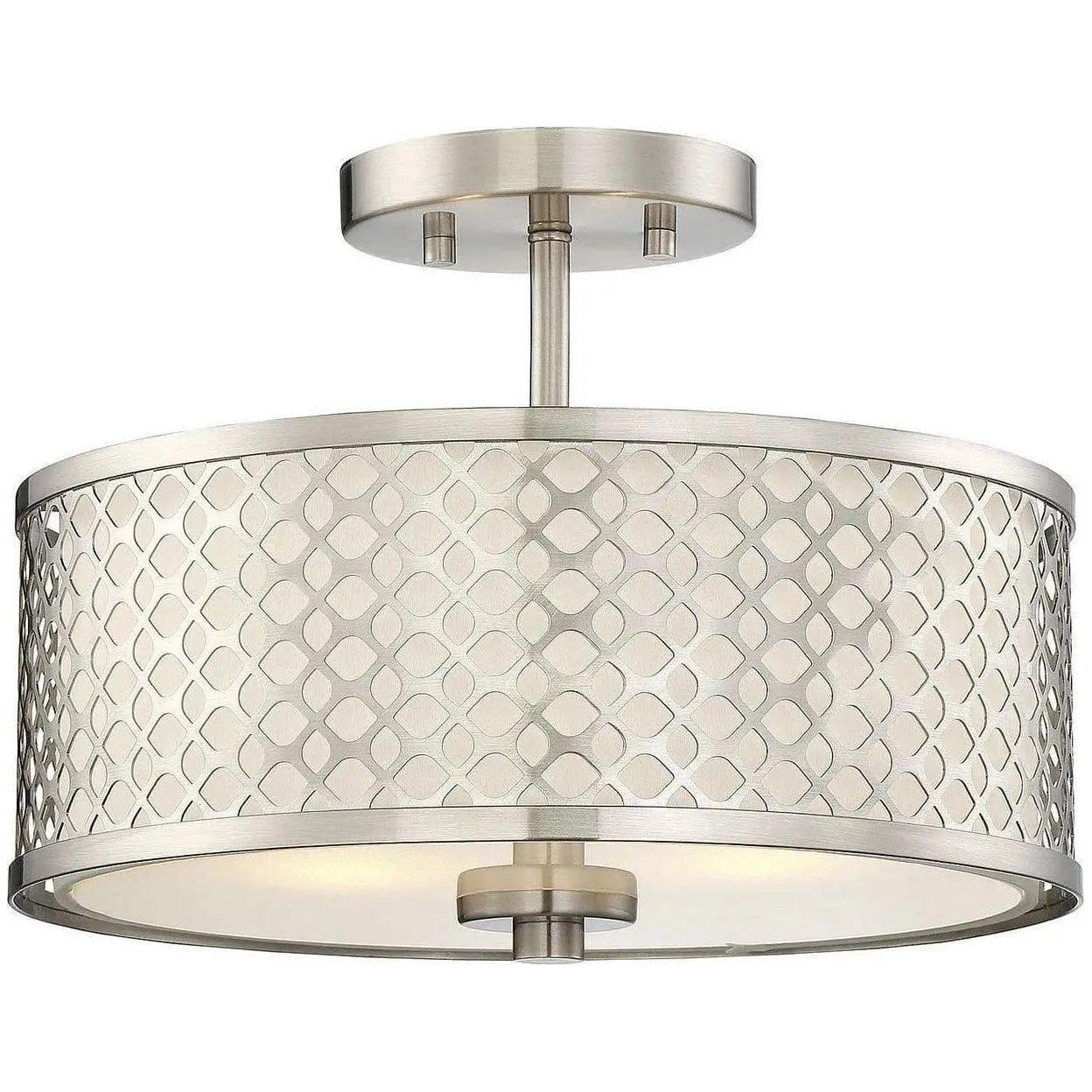 Meridian Lite Trends - Meridian Two Light Semi Flush Mount - M60016BN | Montreal Lighting & Hardware