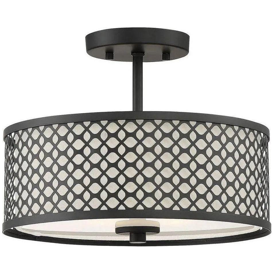 Meridian Lite Trends - Meridian Two Light Semi Flush Mount - M60016MBK | Montreal Lighting & Hardware