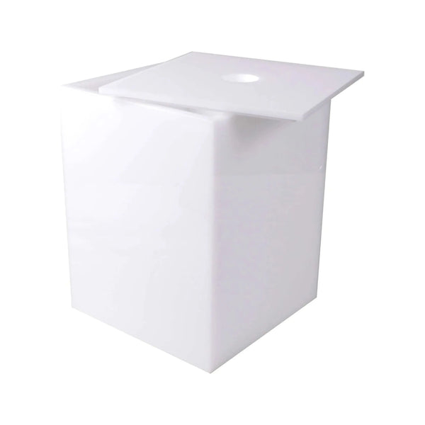 Ice White Square Basket with Lid