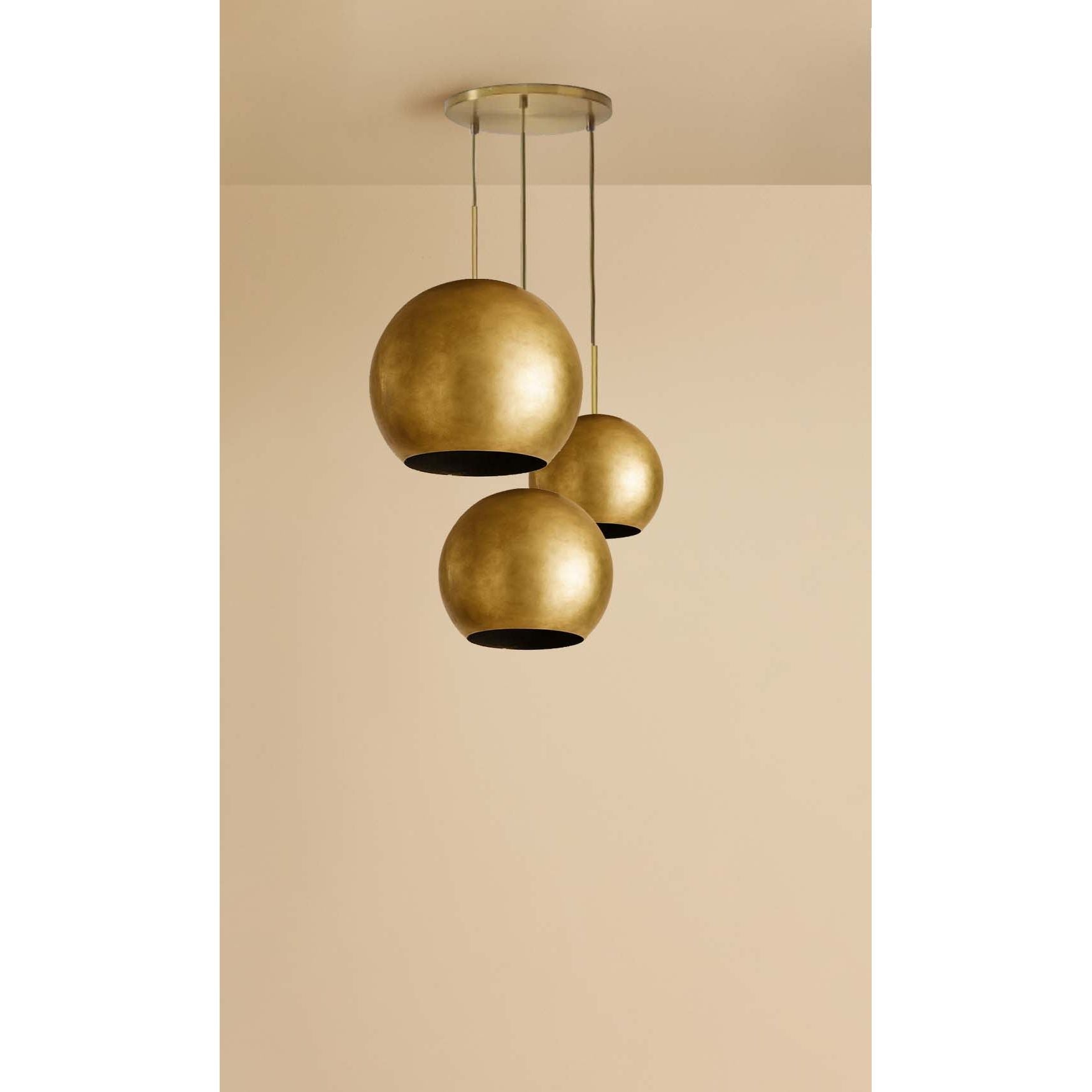 Dounia Home - DH-MISMULGLO-SM-BRS - Mishal Multi-Globe Chandelier - Polished Brass