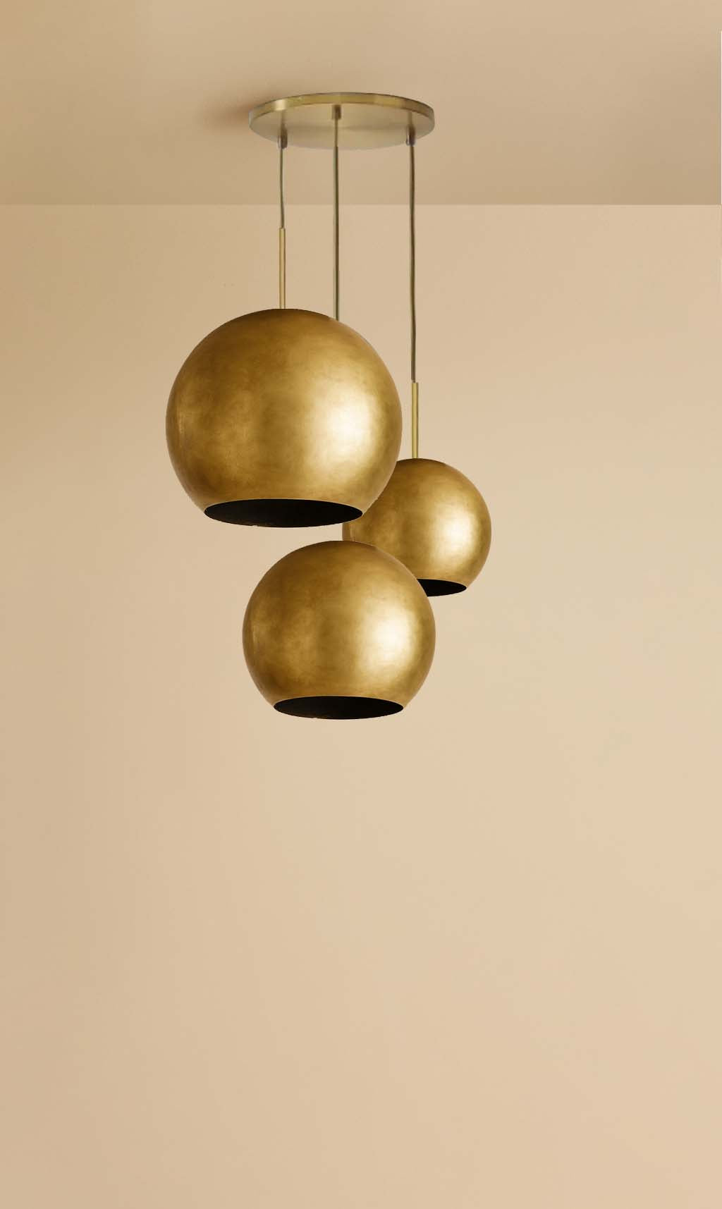 Dounia Home - DH-MISMULGLO-SM-BRS - Mishal Multi-Globe Chandelier - Polished Brass
